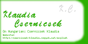 klaudia csernicsek business card